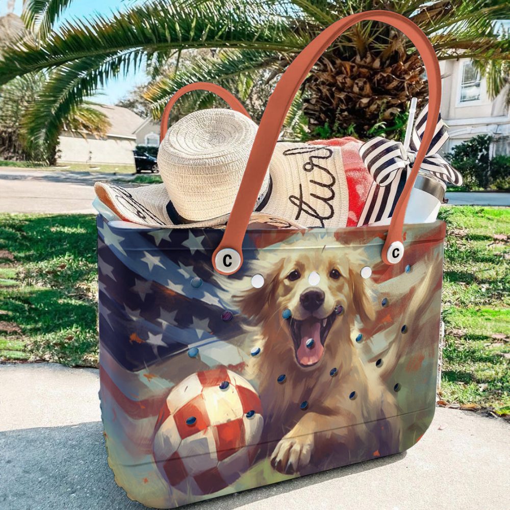 Bucket Tote Bag, Limited Edition Bogg Bag, Beach Bag Touchdown Pup - Image 5
