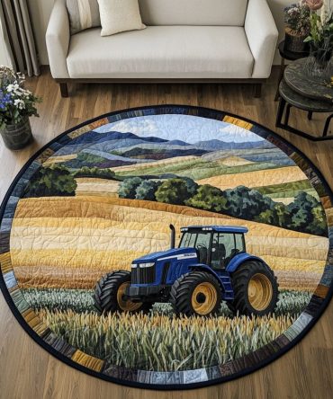 Tractor Pathway Quilted Round Mat
