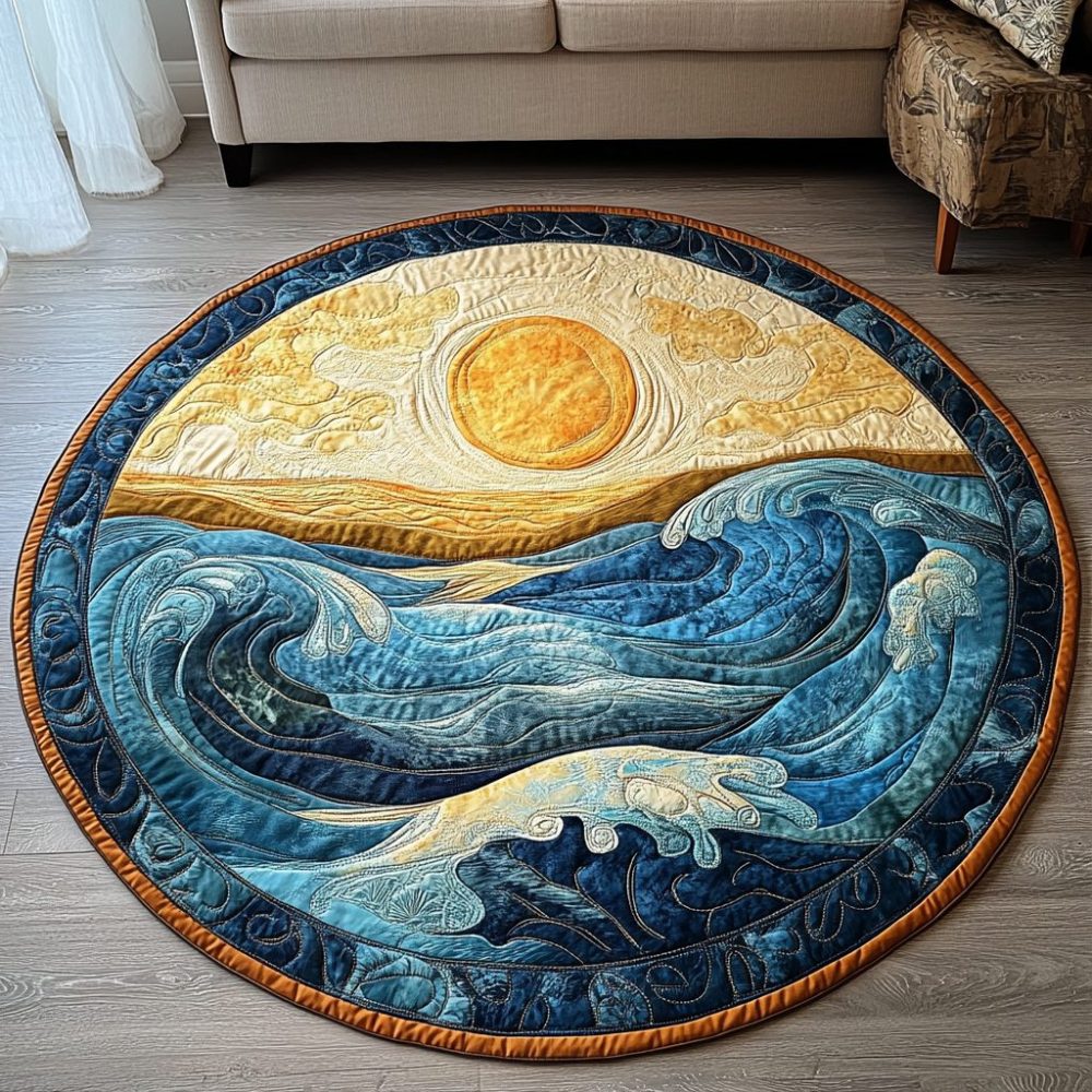 Tranquil Tides Quilted Round Mat