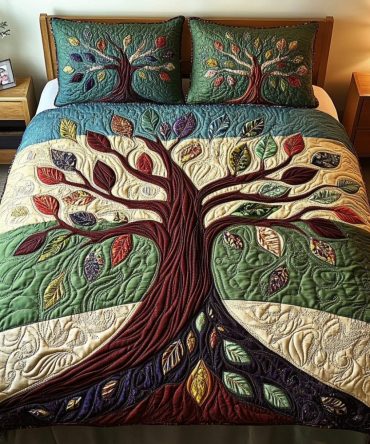 Tree Of Life 3-Piece Quilted Bedding Set