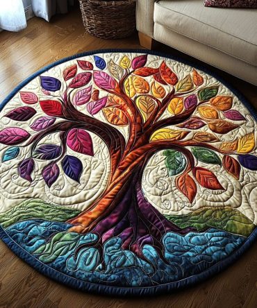 Tree Of Light Quilted Round Mat