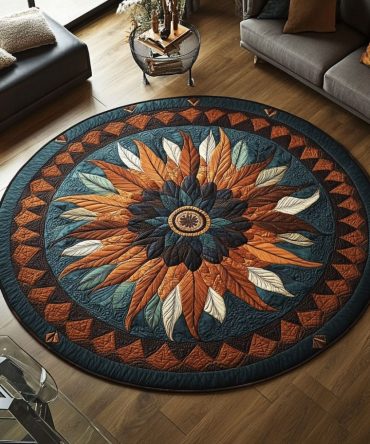 Tribal Echoes Quilted Round Mat