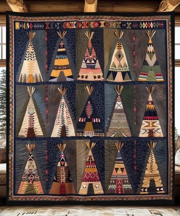Tribal Harmony Quilted Blanket