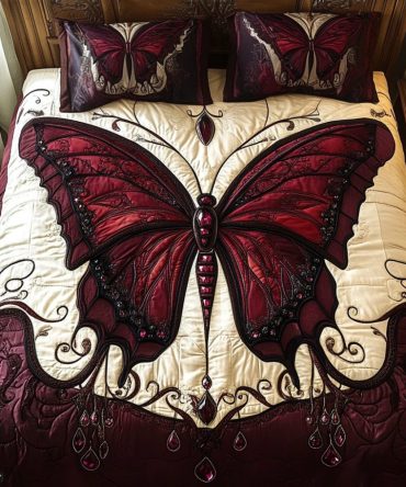 Enchanted Wings 3-Piece Quilted Bedding Set