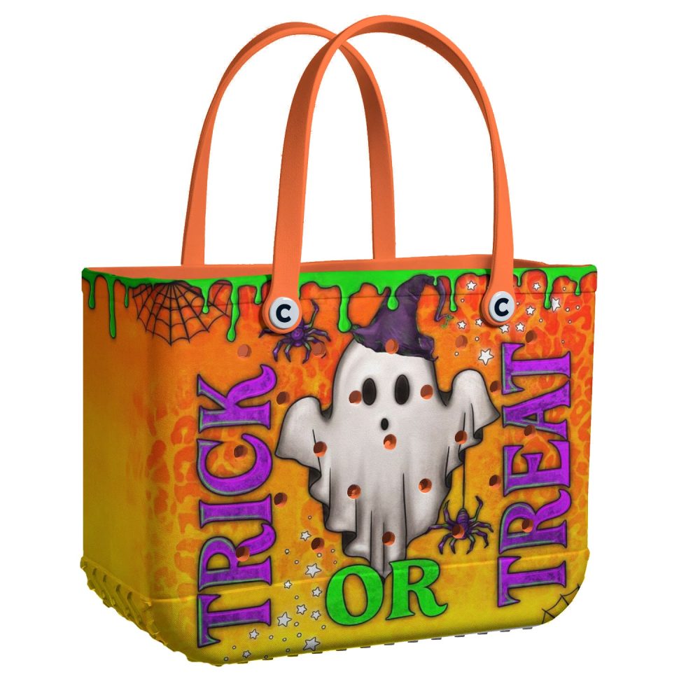 Spooky Halloween Trick Or Treat Tote Bag – Durable & Festive Design