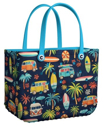 Colorful Surf Van Tote Bag - Durable Beach & Travel Essential With Fun Print