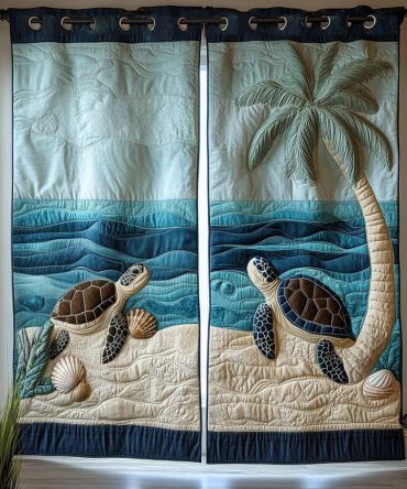 Tropical Shell Quilted Curtains
