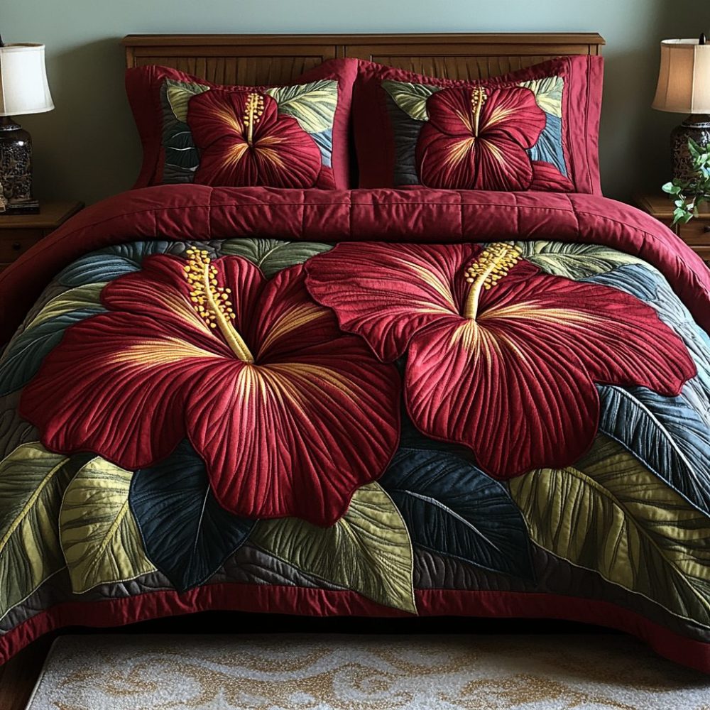 Tropical Charm 3-Piece Quilted Bedding Set