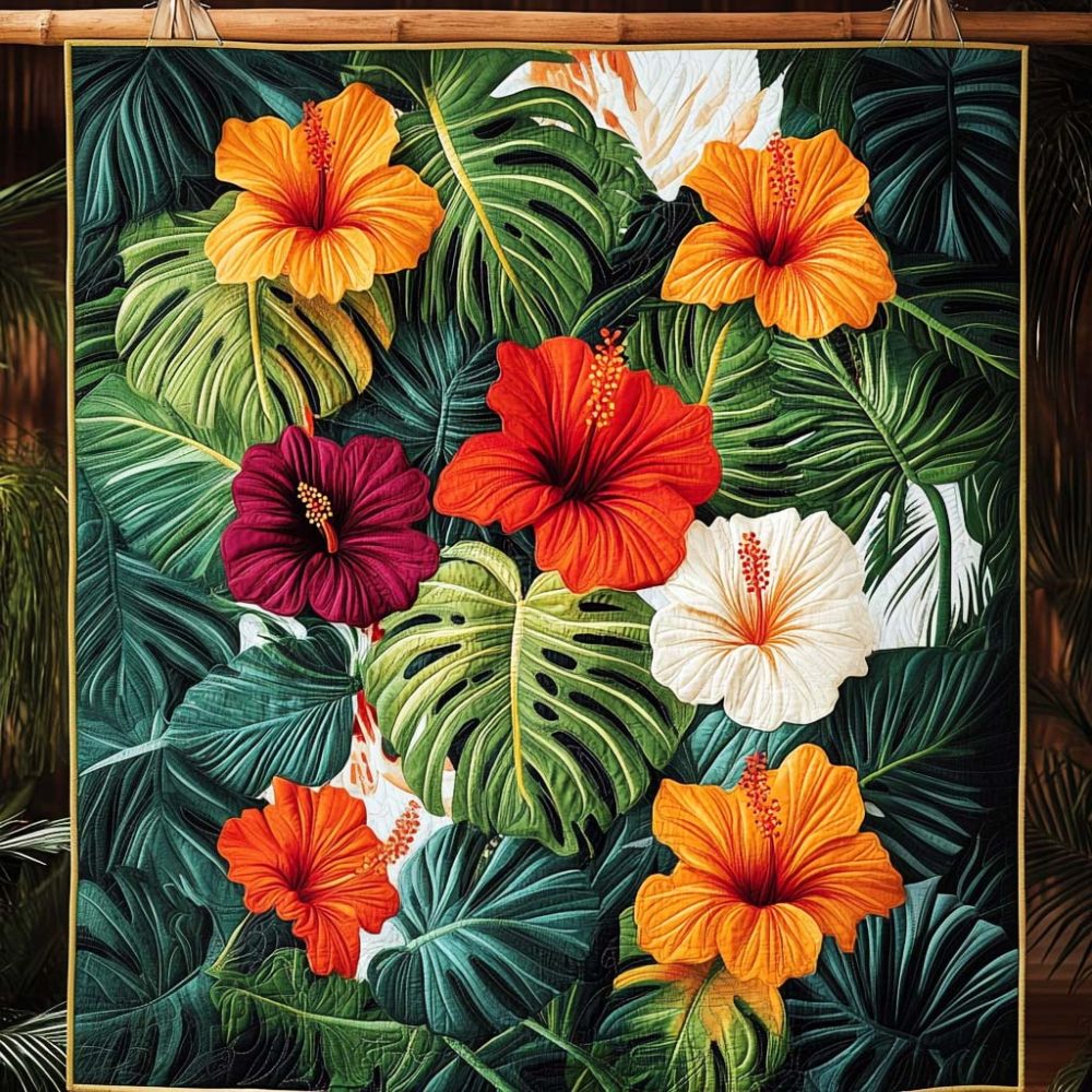 Tropical Harmony Quilted Blanket