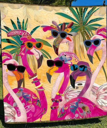 Tropical Oasis Quilted Blanket