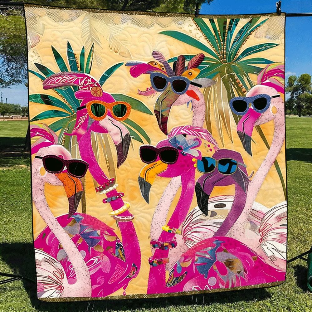 Tropical Oasis Quilted Blanket