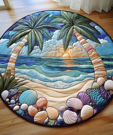 Tropical Sunset Quilted Round Mat