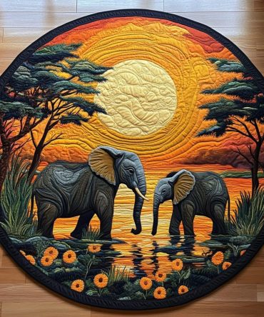 Trunk Trails Quilted Round Mat