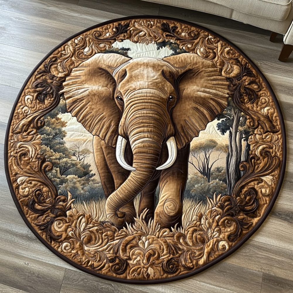 Trunk Treasures Quilted Round Mat