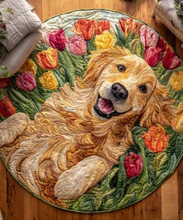 Tulip Joy Quilted Round Mat