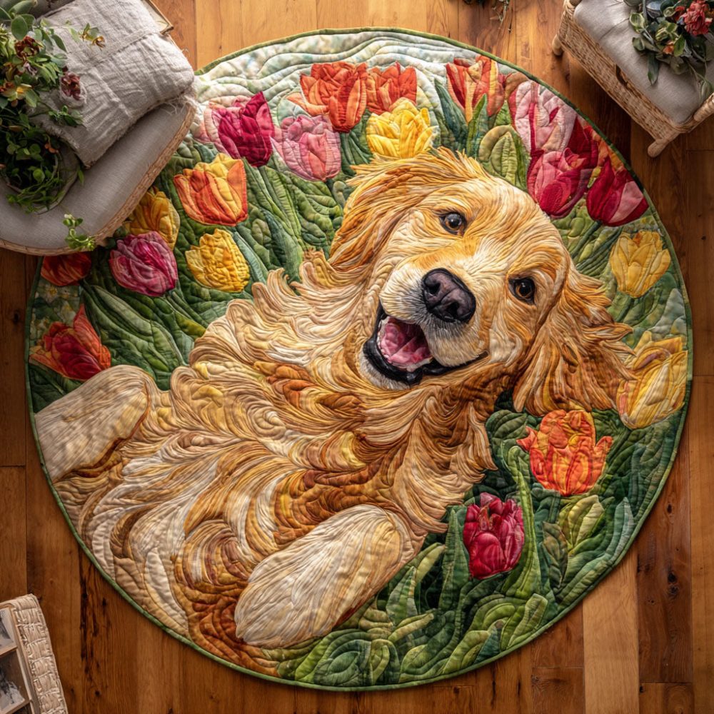 Tulip Joy Quilted Round Mat