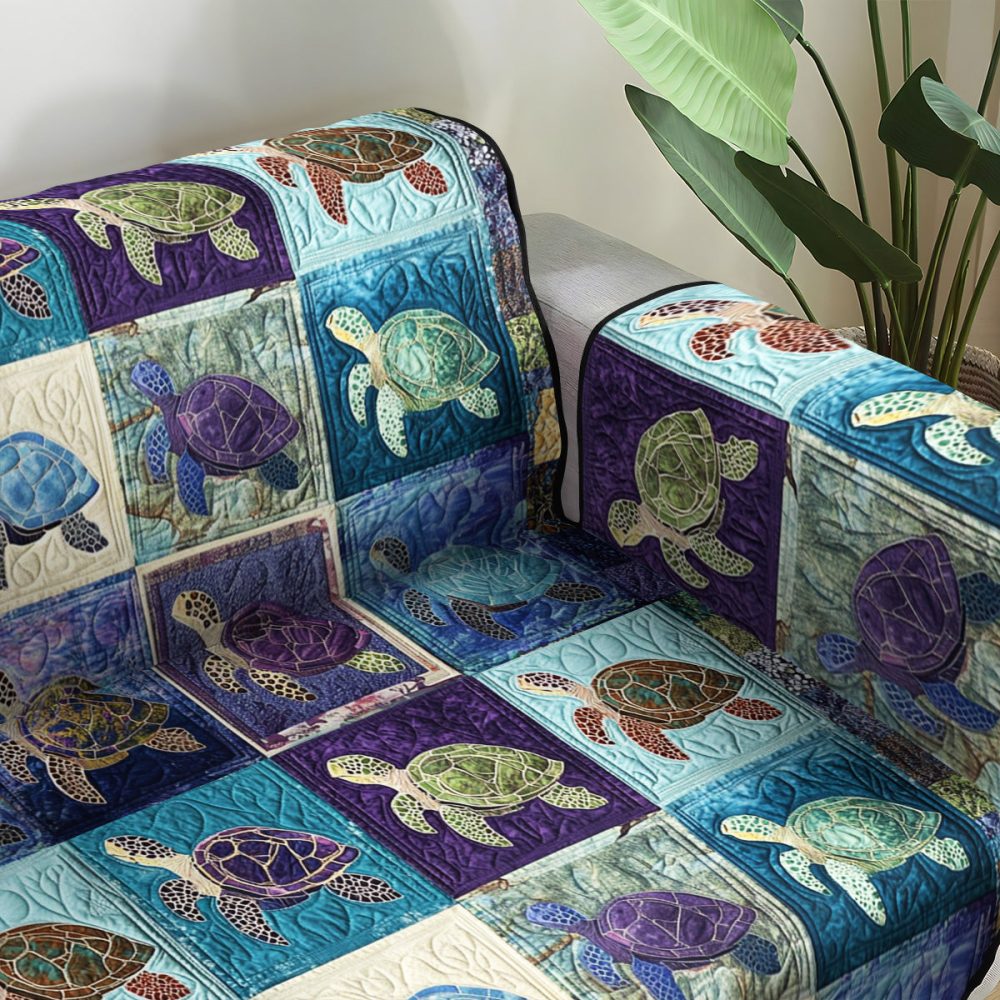 Turtle Cove Quilted Sofa Cover