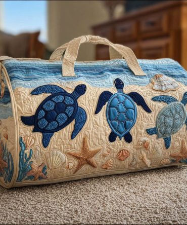 Turtle Dream Quilted Duffle Bag