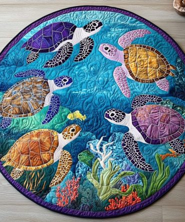 Turtle Haven Quilted Round Mat