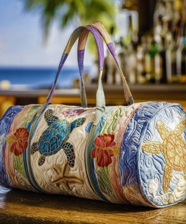 Turtle Journey Quilted Duffle Bag
