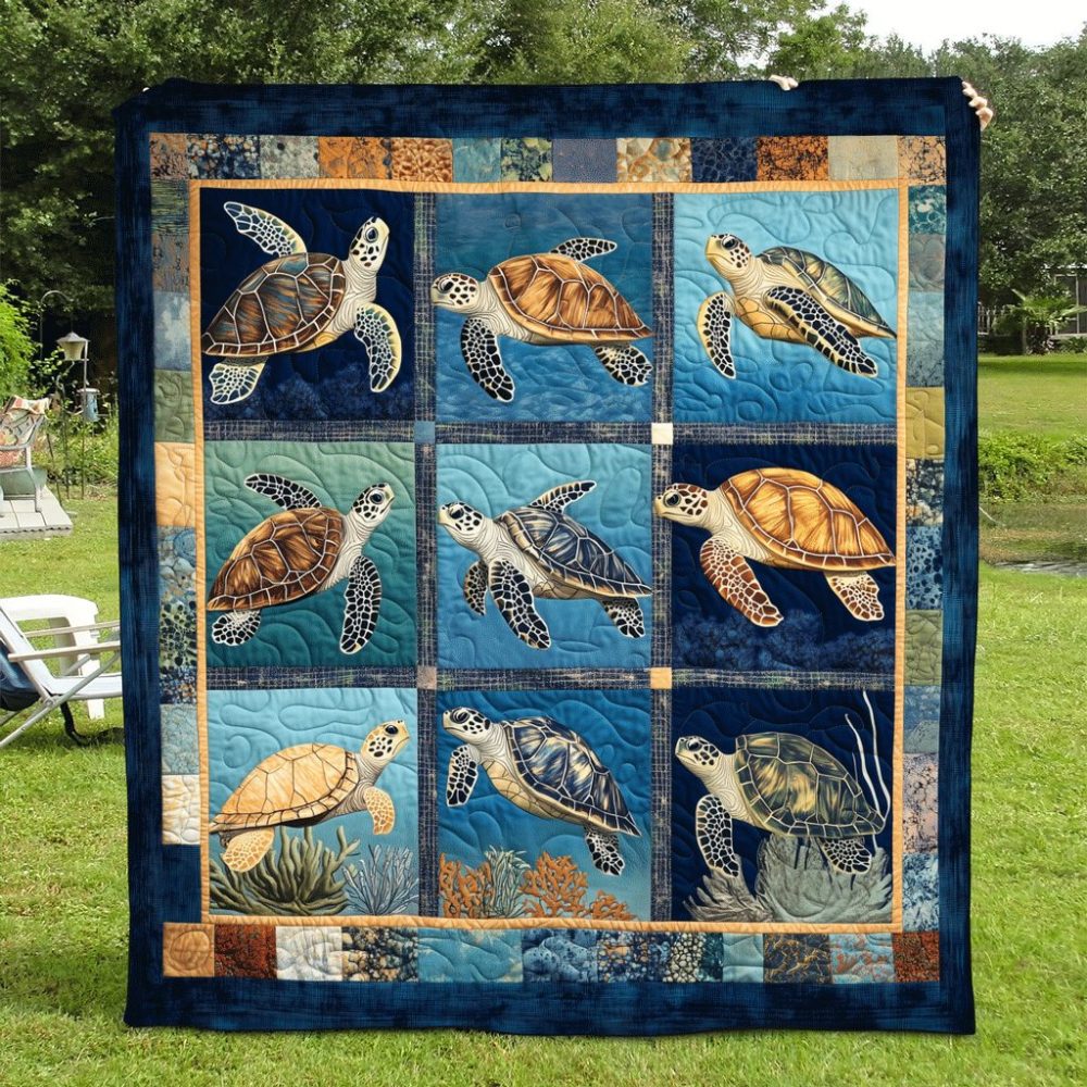 Turtle Lagoon Quilted Blanket