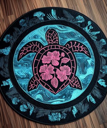 Turtle Sanctuary Quilted Round Mat