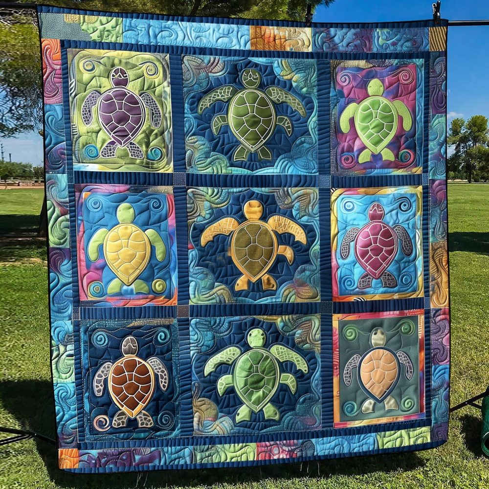 Turtle Serenity Quilted Blanket