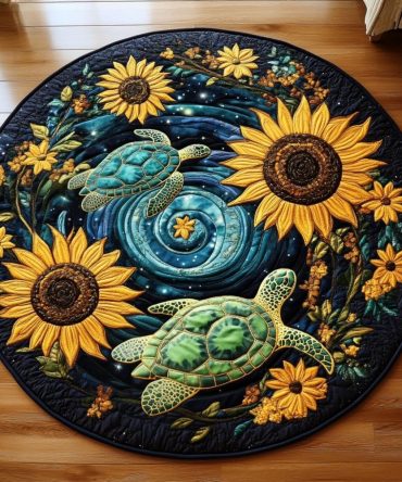 Turtle Sway Quilted Round Mat