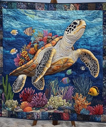 Turtle Tide Quilted Blanket