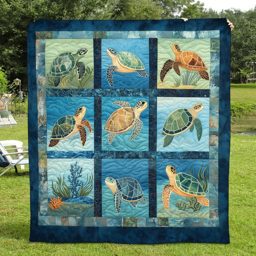 Turtle Tide Quilted Blanket - Image 2