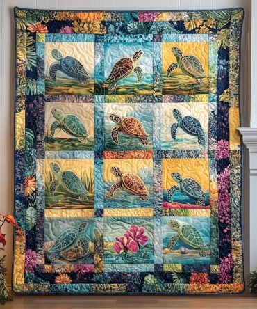 Turtle Tide Quilted Blanket
