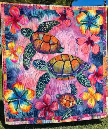 Turtle Tranquility Quilted Blanket