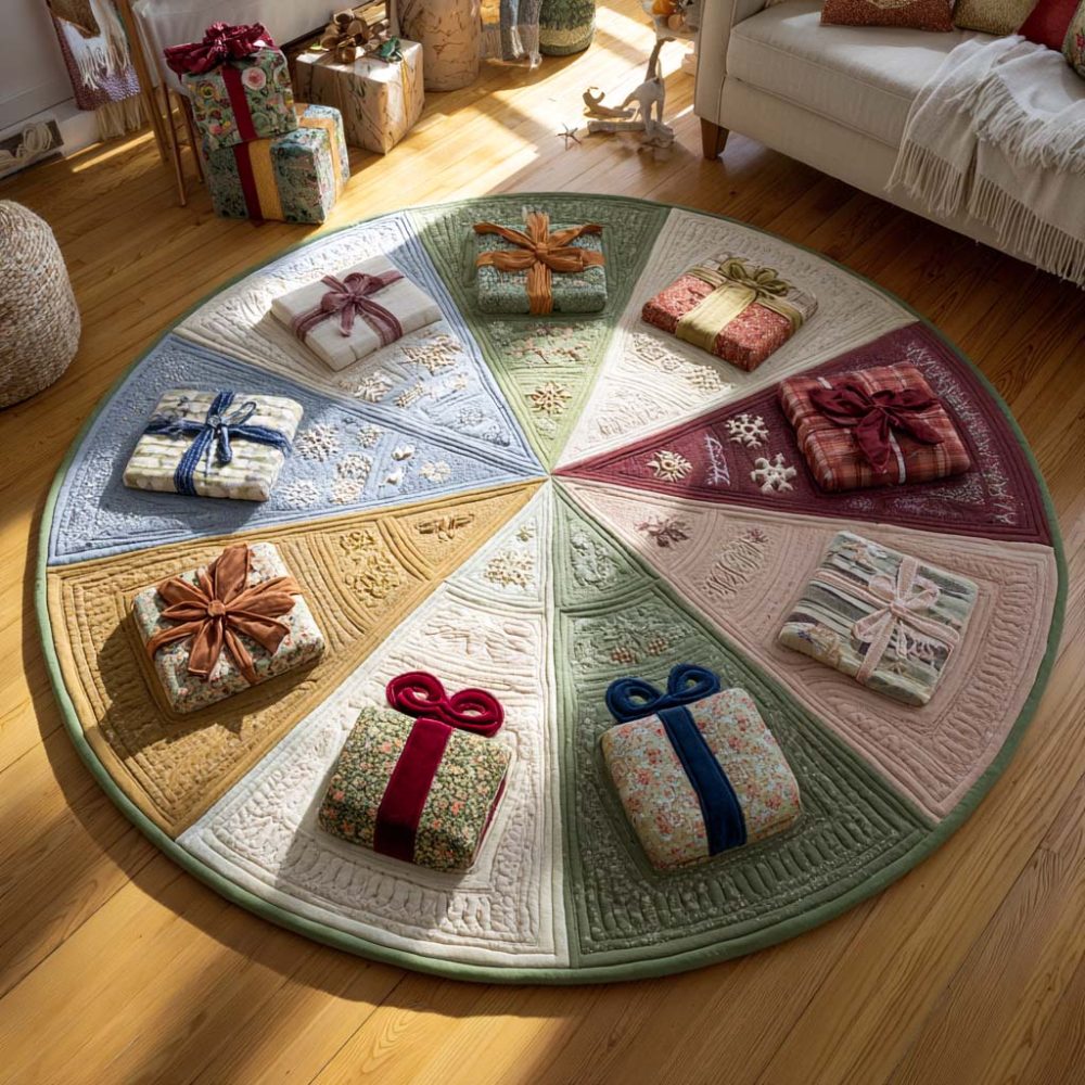 Twelve Gifts Quilted Round Mat
