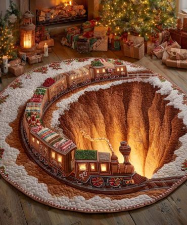 Twilight Crater Railway Quilted Round Mat