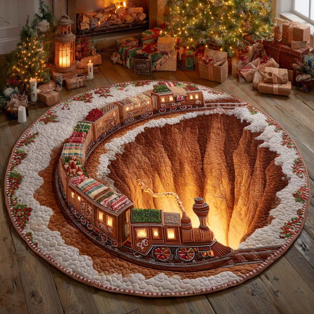 Twilight Crater Railway Quilted Round Mat