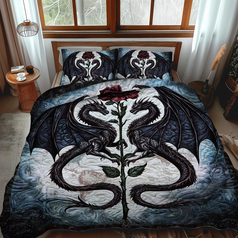 Twilight Embrace 3-Piece Quilted Bedding Set