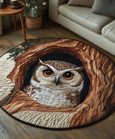 Twilight Feathers Quilted Round Mat