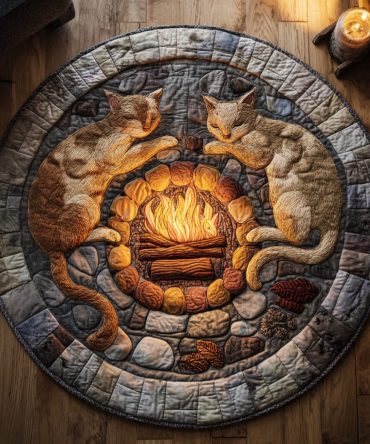 Twilight Fire Camp Quilted Round Mat