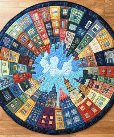 Twilight Town Quilted Round Mat