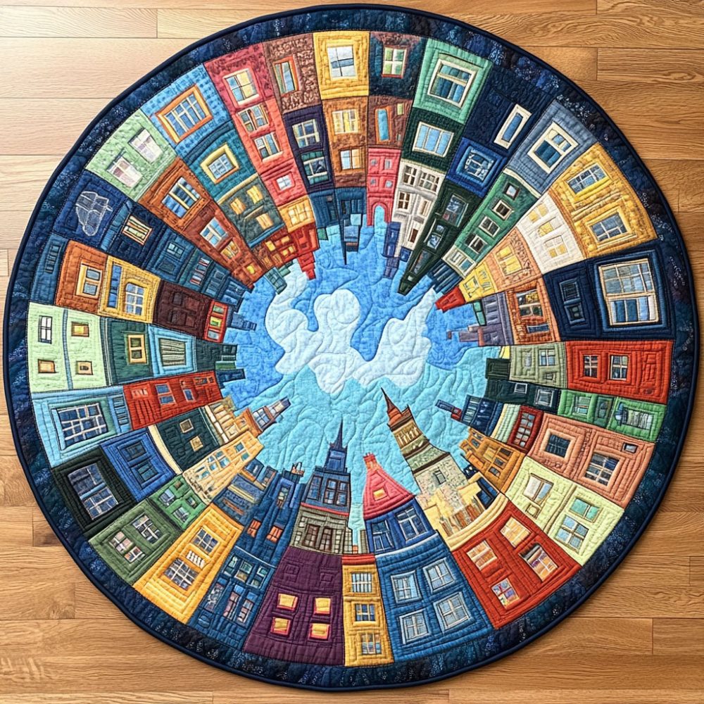 Twilight Town Quilted Round Mat