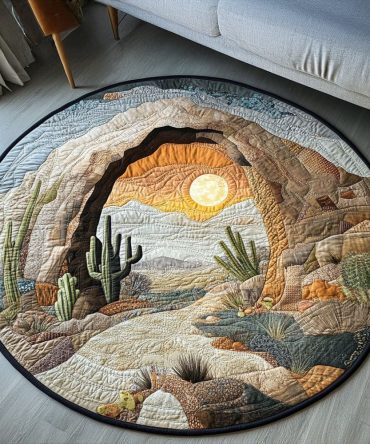 Twilight In The Desert Quilted Round Mat