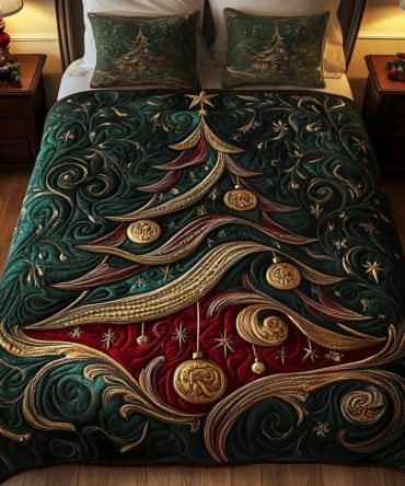 Twinkling Pine 3-Piece Quilted Bedding Set