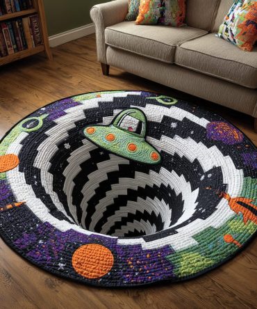 Ufo Spiral Quilted Round Mat