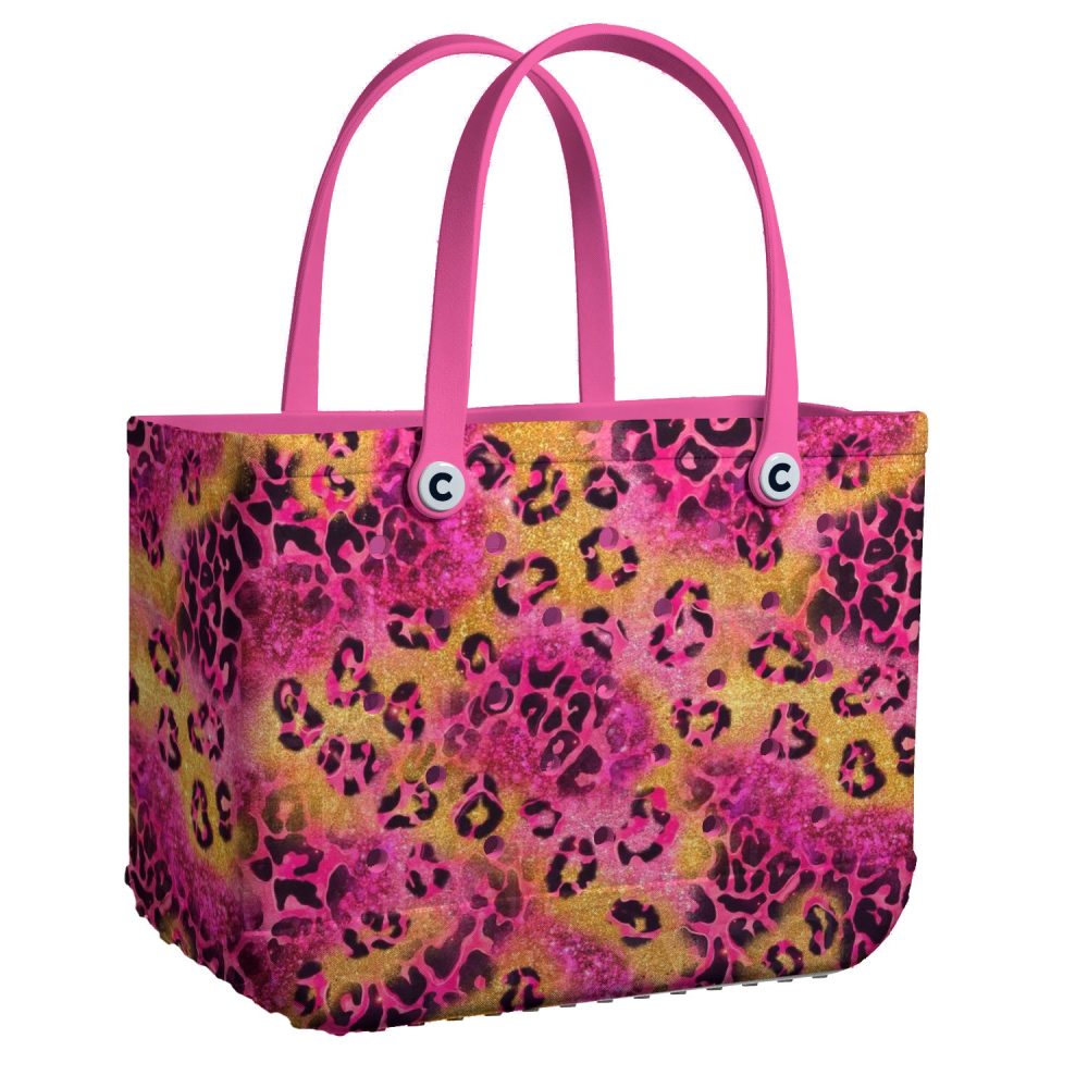Vibrant Pink Leopard Print Tote Bag - Stylish, Durable, Perfect For Everyday Use