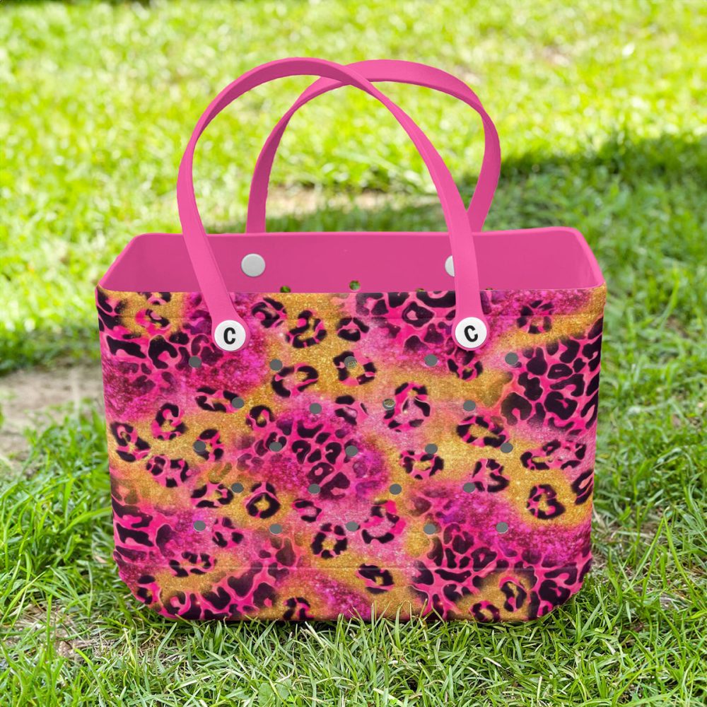 Vibrant Pink Leopard Print Tote Bag - Stylish, Durable, Perfect For Everyday Use - Image 2