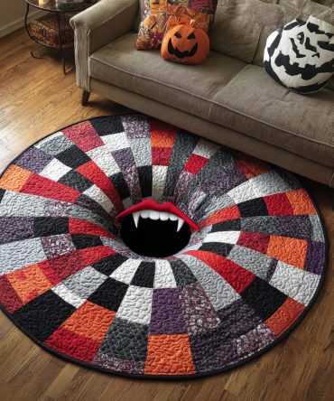Vampire Lair Quilted Round Mat