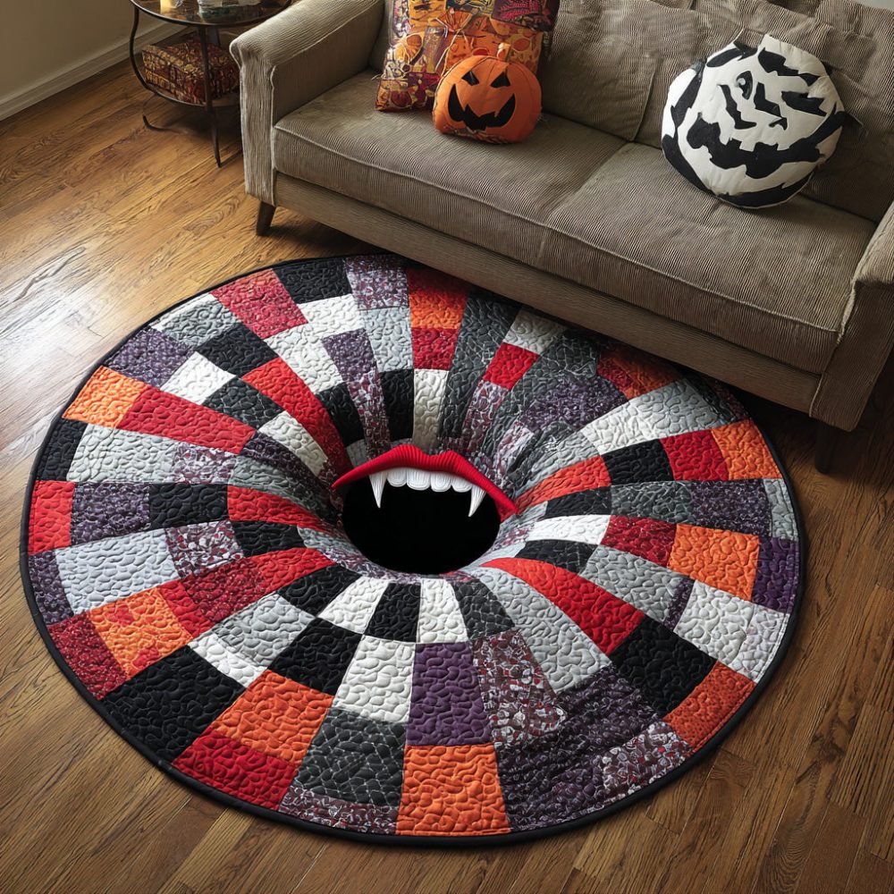 Vampire Lair Quilted Round Mat