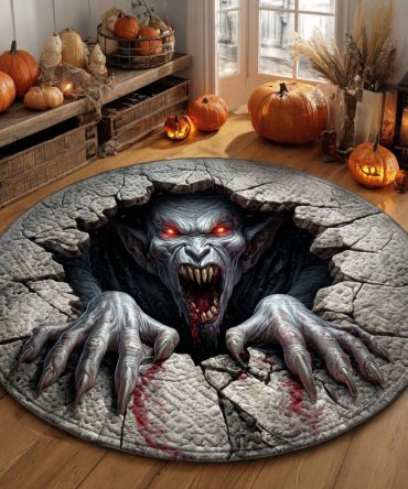 Vampire Lair Quilted Round Mat