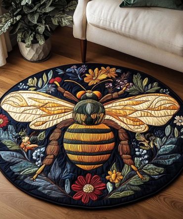 Velvet Buzz Quilted Round Mat