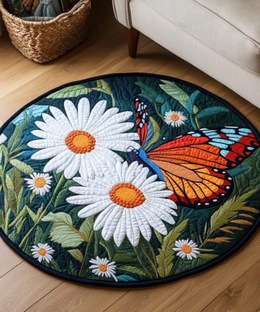 Velvet Flutter Quilted Round Mat